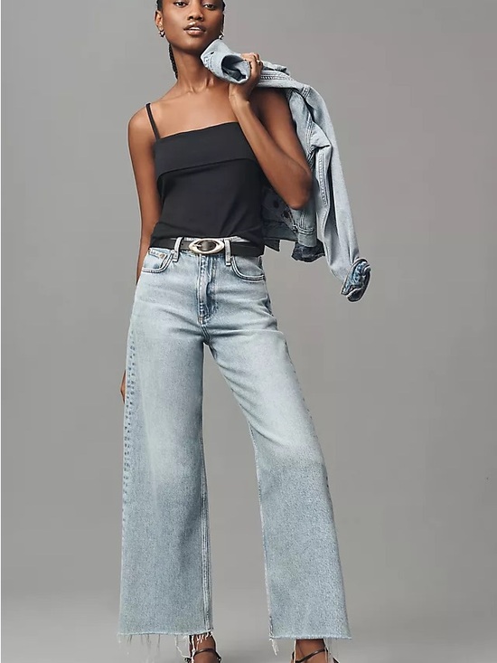 rag & bone Denim - Rag & Bone Andi High-Rise Ankle Wide Leg Cecilia Light Blue Jeans 24